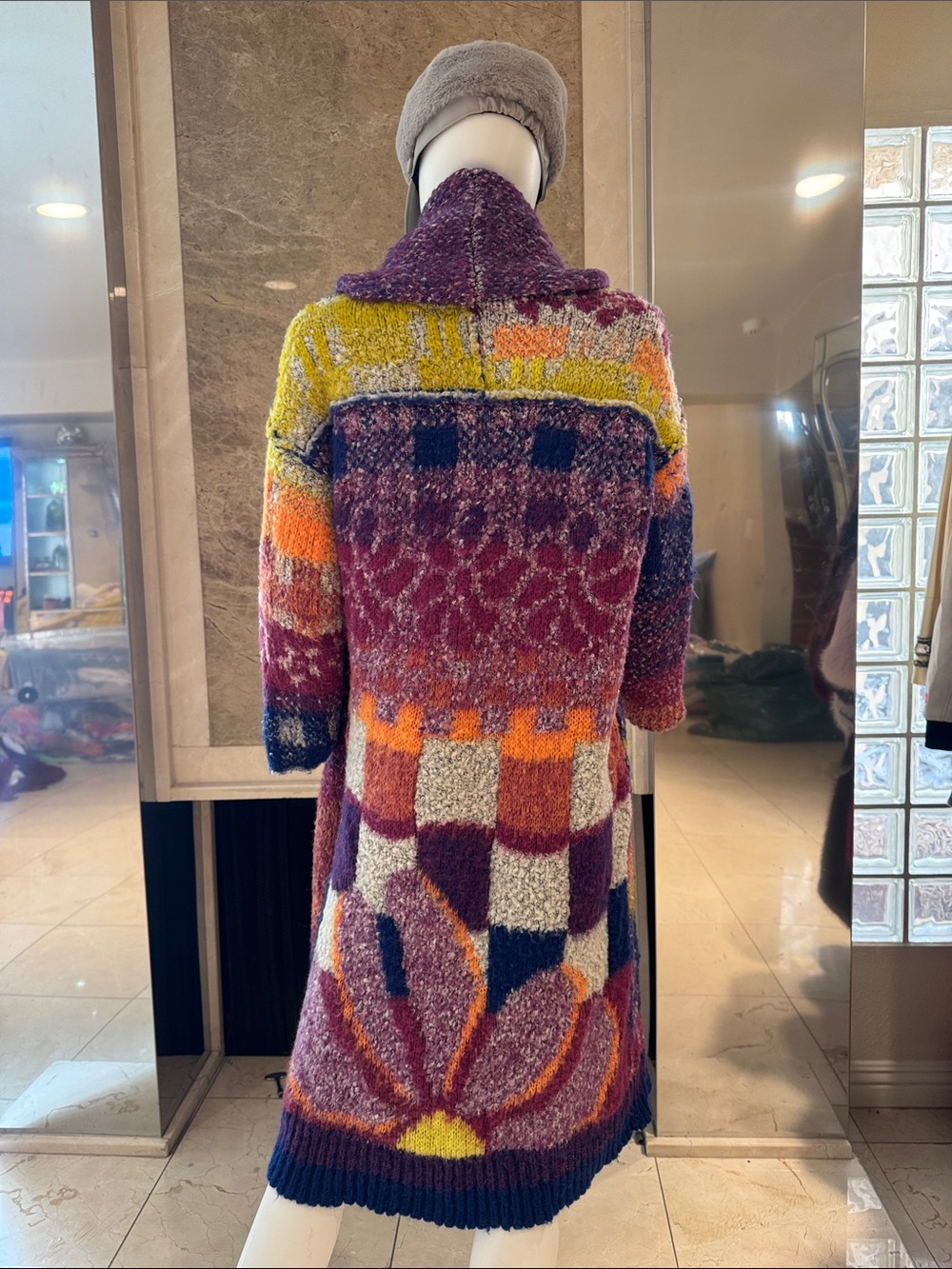 Free People Multicolor Chunky Knit Long Cardigan Sweater Boho - Picture 3 of 9
